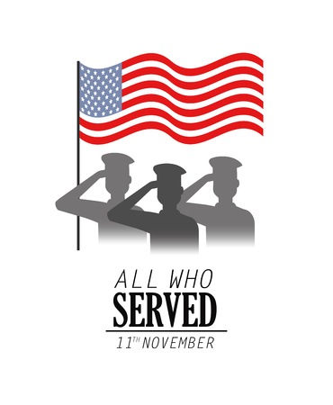 veterans soldier celebration day with flag vector illustrationのイラスト素材
