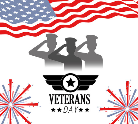 veterans celebration with united states flag vector illustrationのイラスト素材