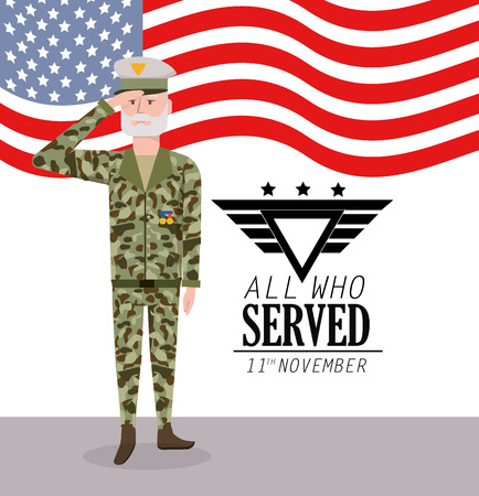 veterans day to soldier celebration and flag vector illustrationのイラスト素材