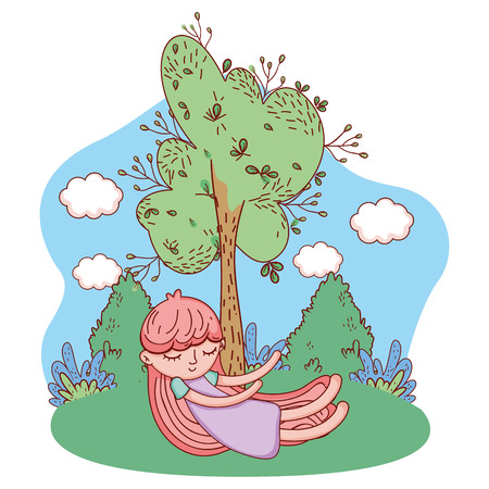 kid child outdoors cartoonのイラスト素材