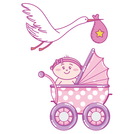 Baby shower cartoonのイラスト素材