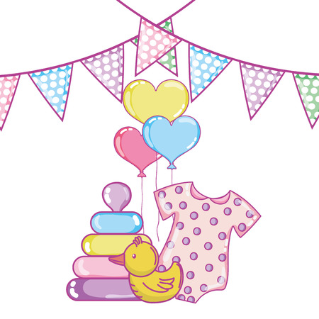 Baby shower cartoonのイラスト素材