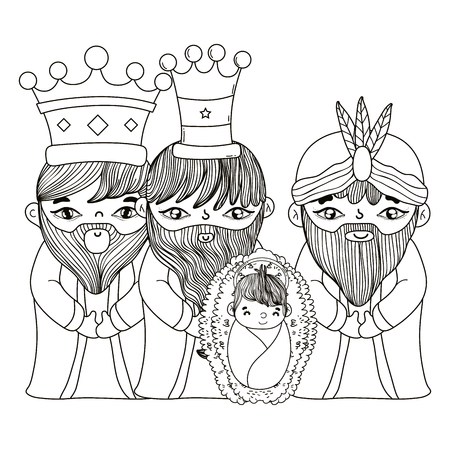 christmas nativity scene cartoonのイラスト素材