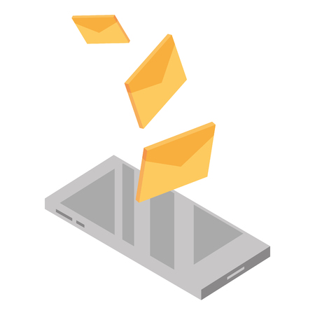Email and communication technology isometric conceptのイラスト素材