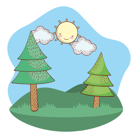 outdoors landscape scenery cartoonのイラスト素材