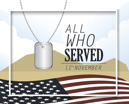 memoral neclace and united states flagのイラスト素材