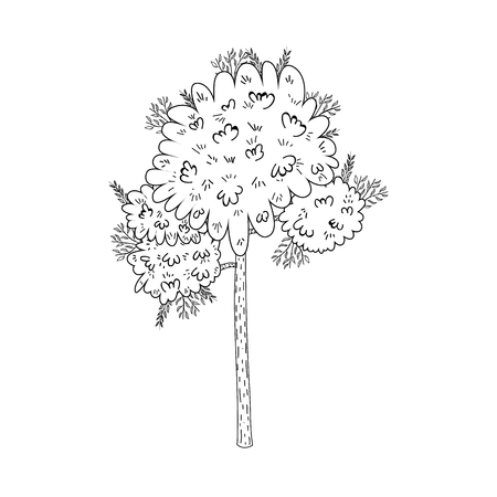 tree cute nature cartoon vector illustration graphic designのイラスト素材