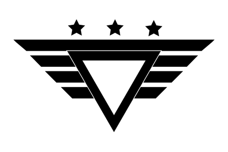 Isolated black and white emblem, Concept of insignia army forces patriotic and american Vector illustrationのイラスト素材
