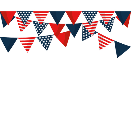 Pennant design, United states america usa independence day and country theme Vector illustrationのイラスト素材
