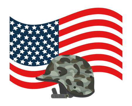 Helmet, Concept of military army forces patriotic and american Vector illustrationのイラスト素材