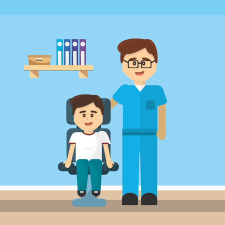 Doctor office design, Concept of medical health care hospital emergency and clinic Vector illustrationのイラスト素材