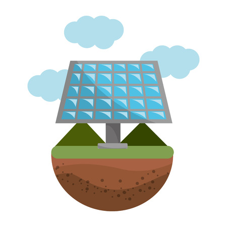 Isolated eco solar panel, Concept of Ecology renewable conservation saving support bio and environment Vector illustrationのイラスト素材