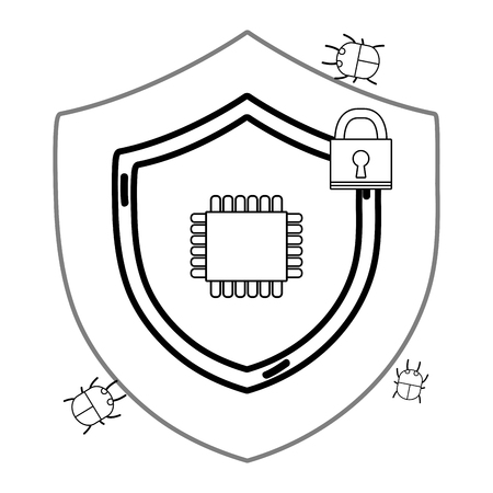 Security system icon set, Warning protection danger web and alert theme Vector illustrationのイラスト素材