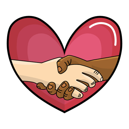 Heart and hands design, love passion romantic health and wedding theme Vector illustrationのイラスト素材