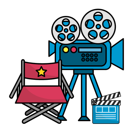 Icon set design, Cinema movie video film media entertainment show and premiere theme Vector illustrationのイラスト素材