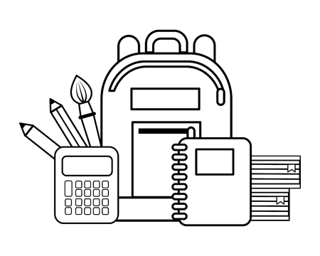 School icon set, Concept of supplies objects education study and lesson Vector illustrationのイラスト素材