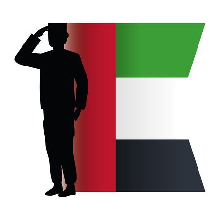 united arab emirates flag with soldier cartoon vector illustration graphic designのイラスト素材