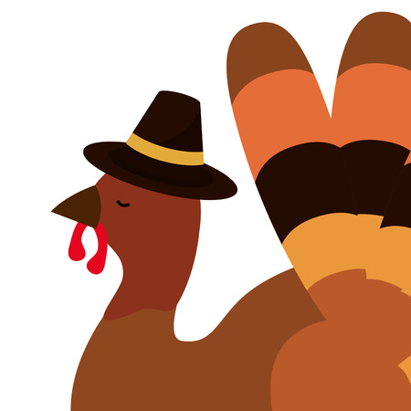 happy thanksgiving turkey cartoon vector illustration graphic designのイラスト素材