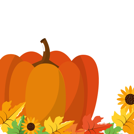 happy thanksgiving elements cartoon vector illustration graphic designのイラスト素材