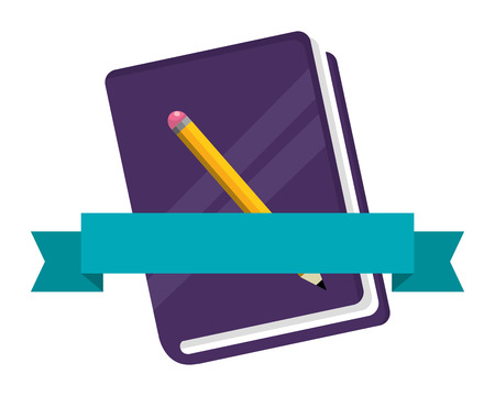 back to school tools notebook eith ribbon vector illustration graphic designのイラスト素材
