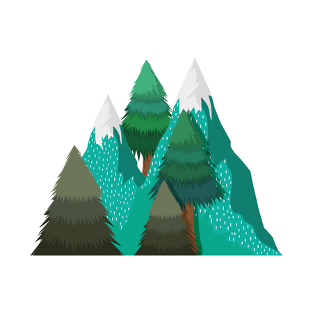 adventure landscape with snow mountain vector illustration designのイラスト素材