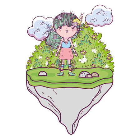 cute little fairy with elf ears character vector illustration designのイラスト素材