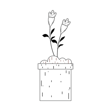 flowers in garden pot vector illustration designのイラスト素材