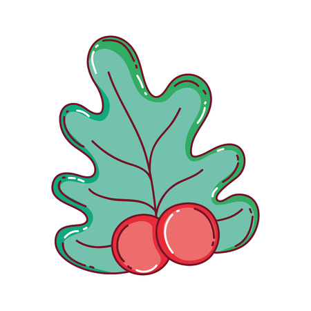christmas leafs decoration icon vector illustration designのイラスト素材