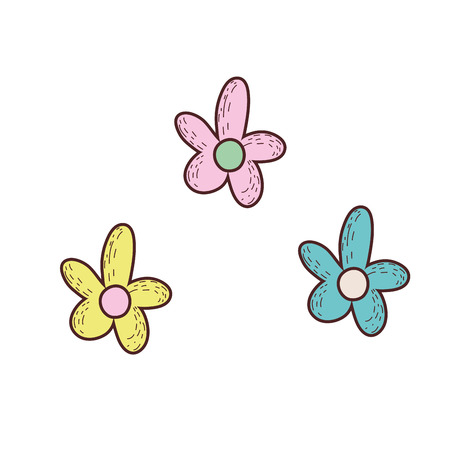 cute flowers drawn icon vector illustration designのイラスト素材