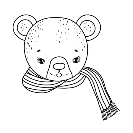 cute little bear with scarf vector illustration designのイラスト素材