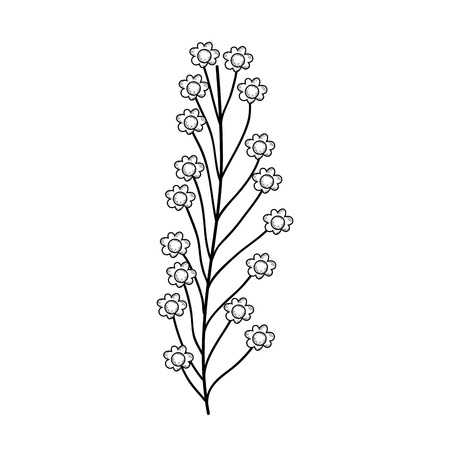 branch with leafs plant vector illustration designのイラスト素材