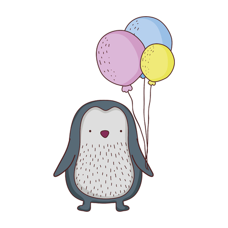 cute little penguin character vector illustration designのイラスト素材