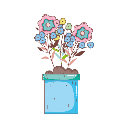 flowers in garden pot vector illustration designのイラスト素材