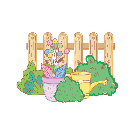 gardener shower sprinkler with flowers vector illustration designのイラスト素材