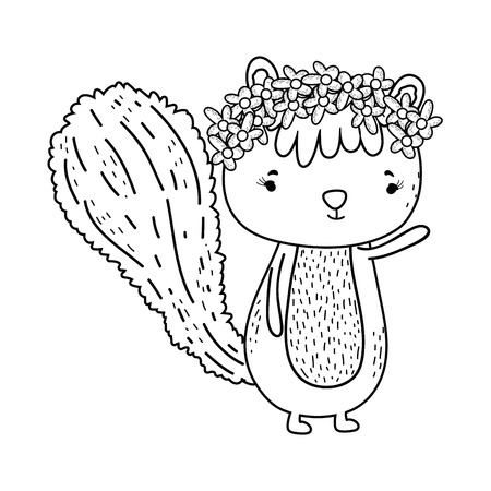 cute little chipmunk character vector illustration designのイラスト素材
