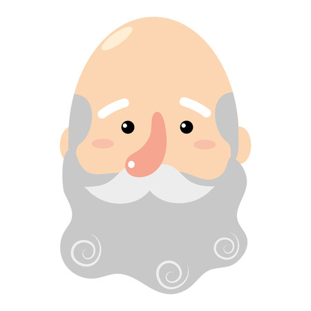 christmas nativity scene wise man face cartoon vector illustration graphic designのイラスト素材