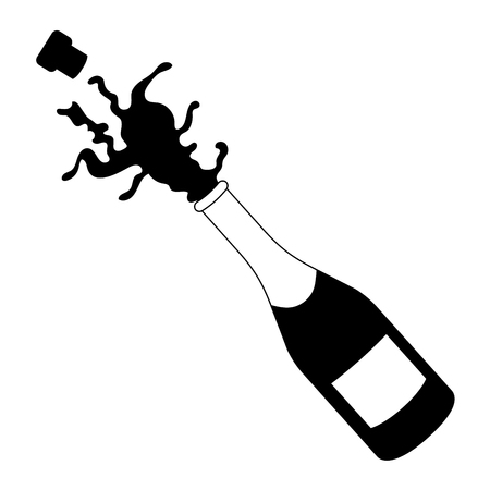 luxury and elegant champagne bottle cartoon vector illustration graphic designのイラスト素材