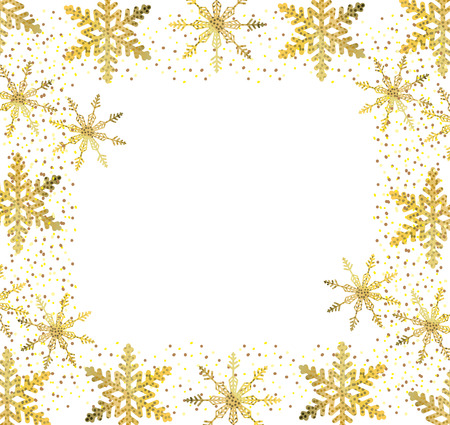 luxury and elegant golden  snowflake background cartoon vector illustration graphic designのイラスト素材
