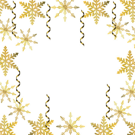 luxury and elegant golden  snowflake background cartoon vector illustration graphic designのイラスト素材