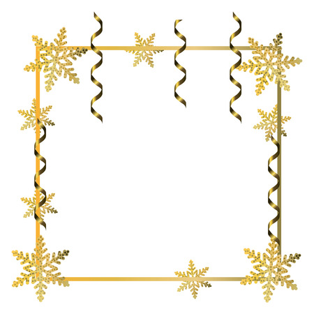 luxury and elegant golden  snowflake background cartoon vector illustration graphic designのイラスト素材