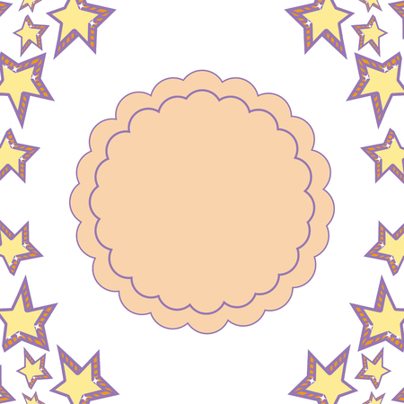 cute magic stars round icon cartoon vector illustration graphic designのイラスト素材