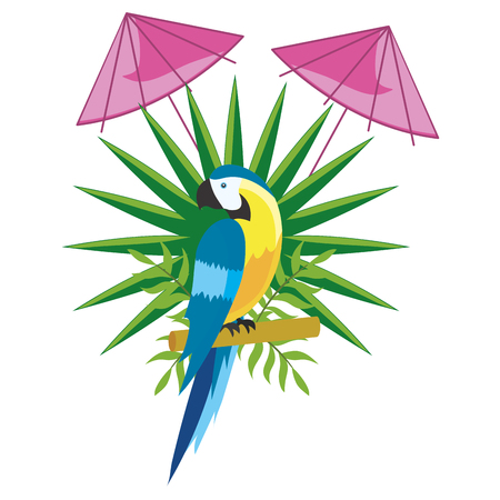 cute tropical parrot cartoon vector illustration graphic designのイラスト素材