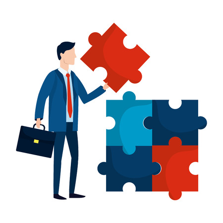 successful businessman avatar cartoon vector illustration graphic designのイラスト素材