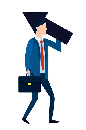 successful businessman avatar cartoon vector illustration graphic designのイラスト素材