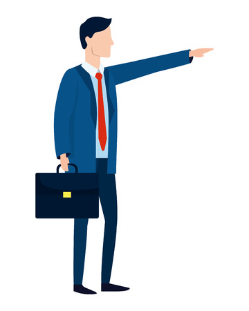 successful businessman avatar cartoon vector illustration graphic designのイラスト素材