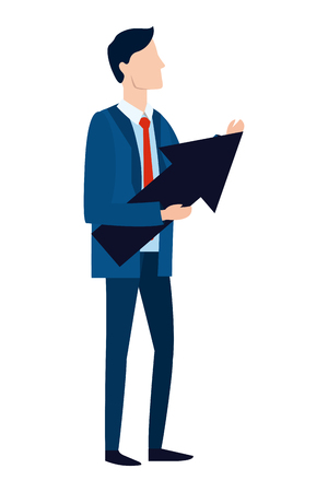 successful businessman avatar cartoon vector illustration graphic designのイラスト素材