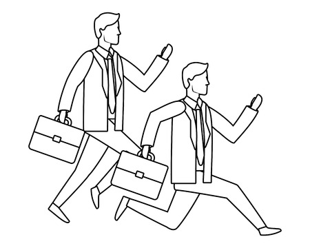 successful businessmen avatar cartoon vector illustration graphic designのイラスト素材
