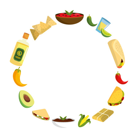 delicious mexican food pattern cartoon vector illustration graphic designのイラスト素材