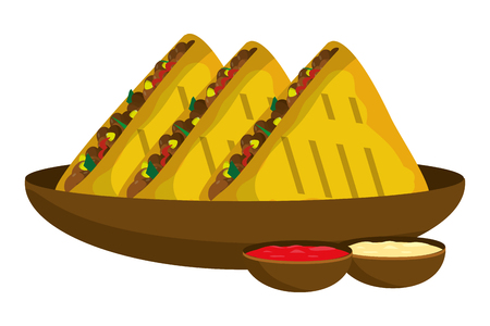 delicious mexican food cartoon vector illustration graphic designのイラスト素材