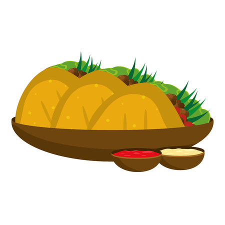 delicious mexican food cartoon vector illustration graphic designのイラスト素材